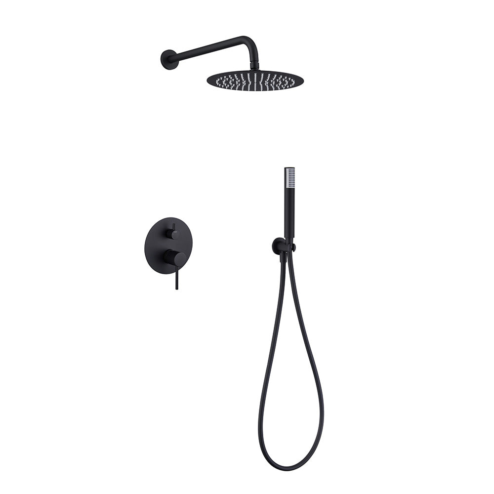 Chicago | Grifo de ducha Monomando | Rociador de acero inox. S.304 Ø25 cm, extraplano y antical | Tubo de salida Pared