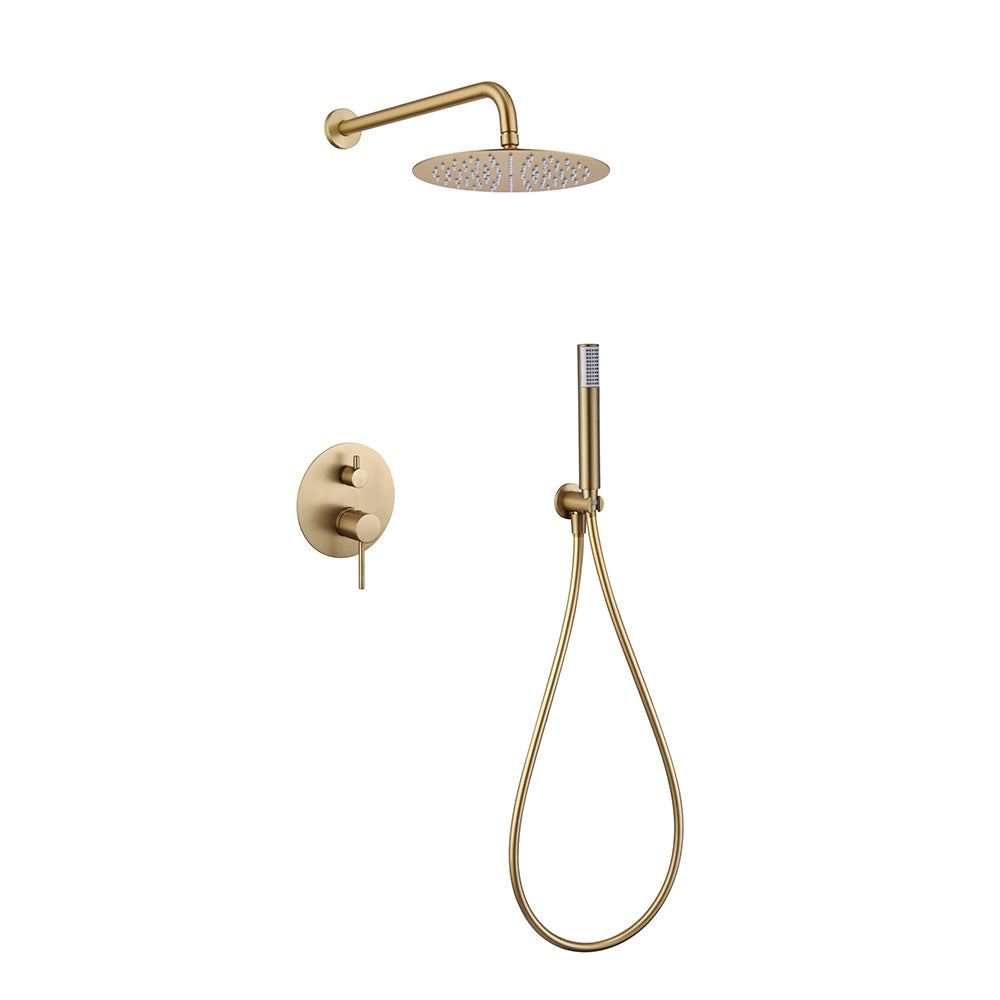 Chicago | Grifo de ducha Monomando | Rociador de acero inox. S.304 Ø25 cm, extraplano y antical | Tubo de salida Pared