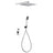 Pisa Grifo de ducha Monomando | Rociador Cuadrado de acero inox. S.304 Ø25 cm, extraplano y antical | Tubo de salida Pared |