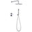 Chicago | Grifo de ducha Termonstática | Rociador de acero inox. S.304 Ø25 cm, extraplano y antical | Tubo de salida Pared