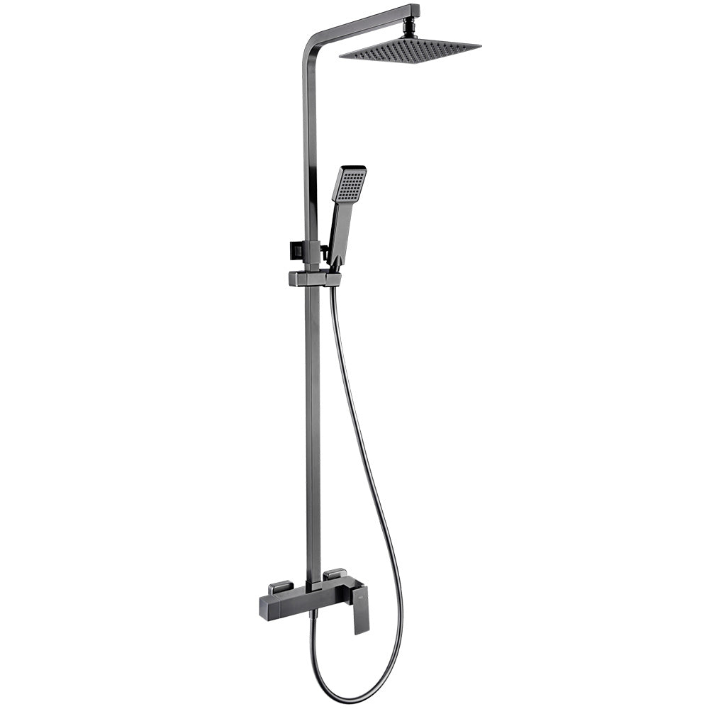 Pisa Columna de ducha con grifo monomando | Rociador Cuadrado acero inox. S.304 20x20 cm | Extraplano Antical