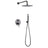 Chicago | Grifo de ducha Monomando | Rociador de acero inox. S.304 Ø25 cm, extraplano y antical | Tubo de salida Pared