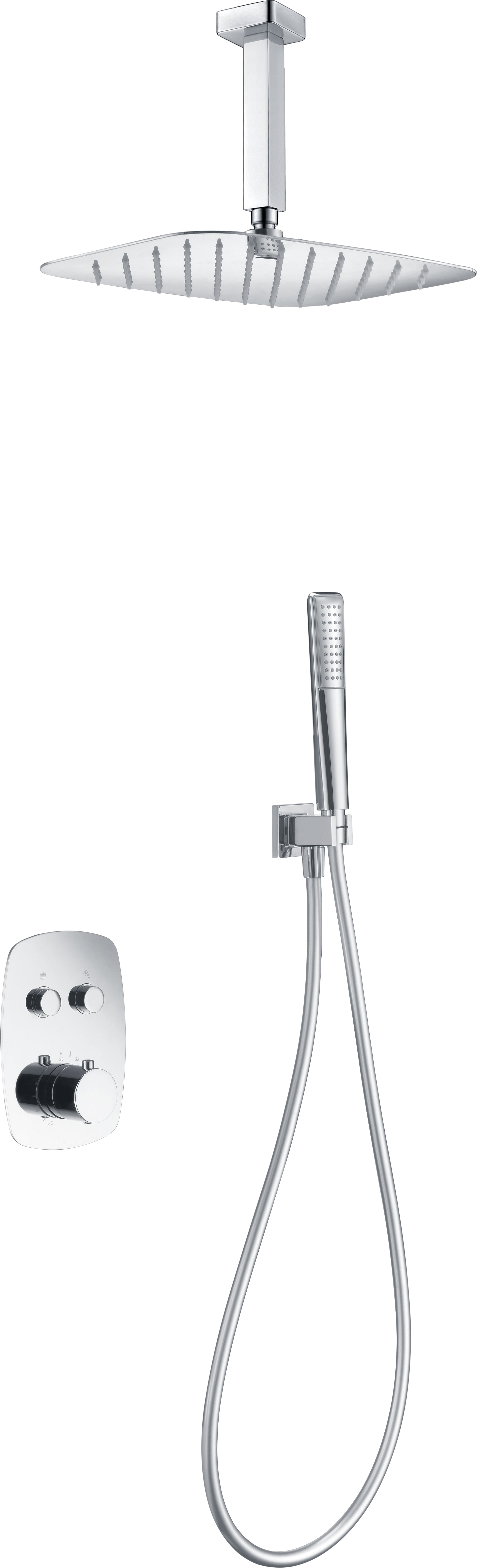 Conjunto de ducha empotrado termostático  Feroe