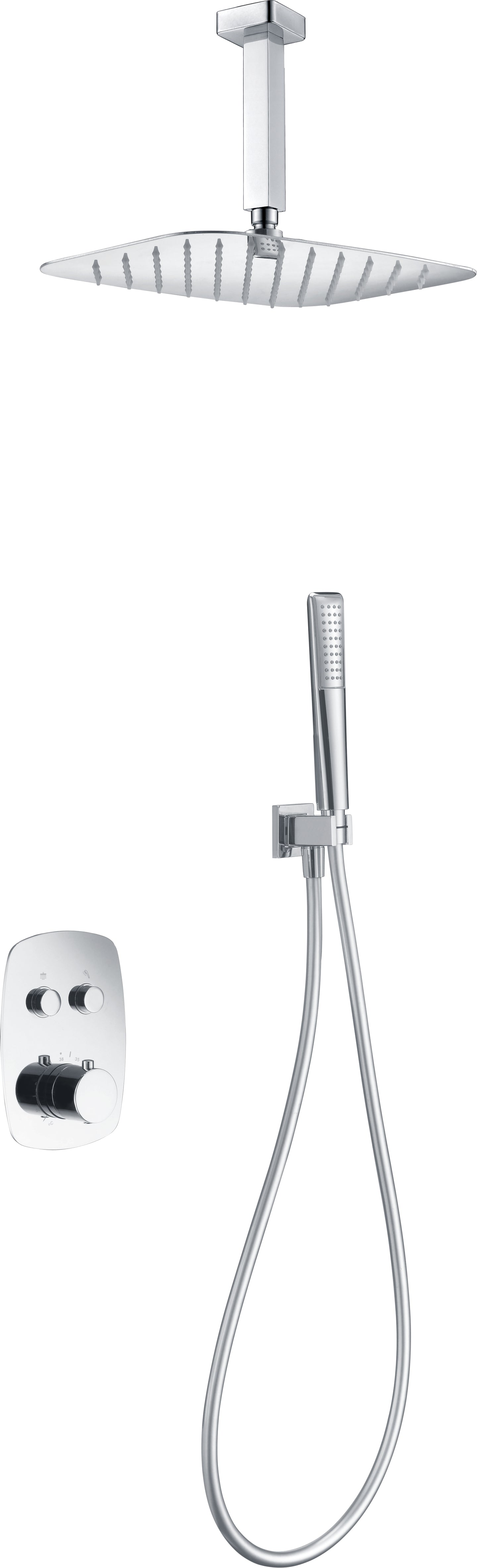 Conjunto de ducha empotrado termostático  Feroe