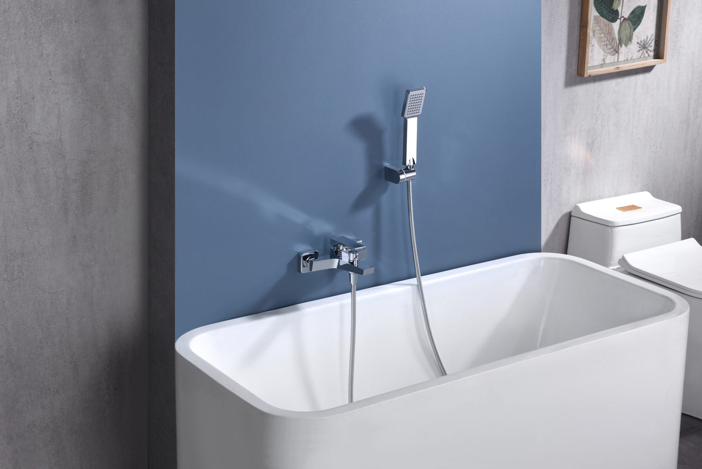 Denver | Grifo de Ducha/Bañera Monomando | Rociador Cuadrado | Latón