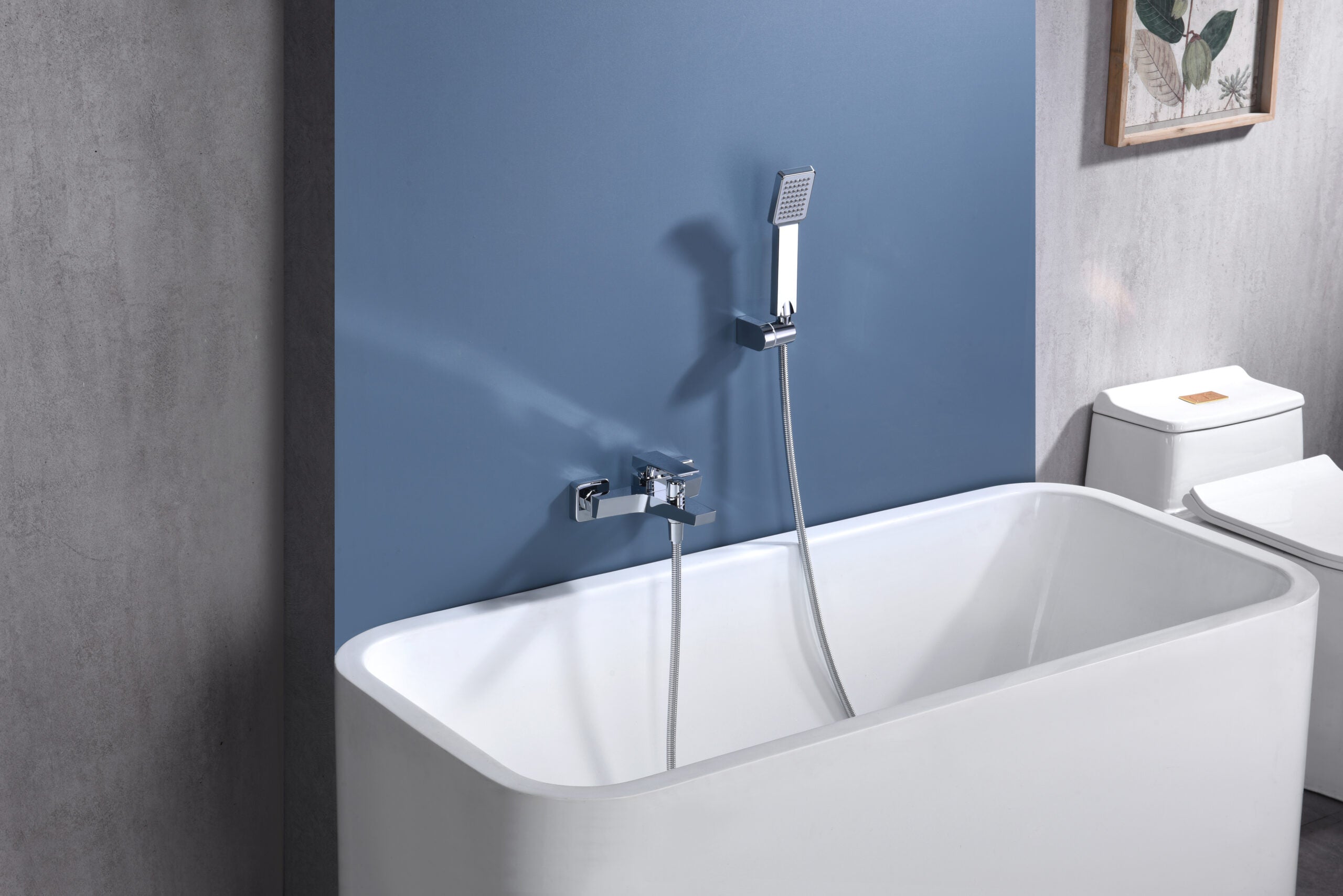 Denver | Grifo de Ducha/Bañera Monomando | Rociador Cuadrado | Latón