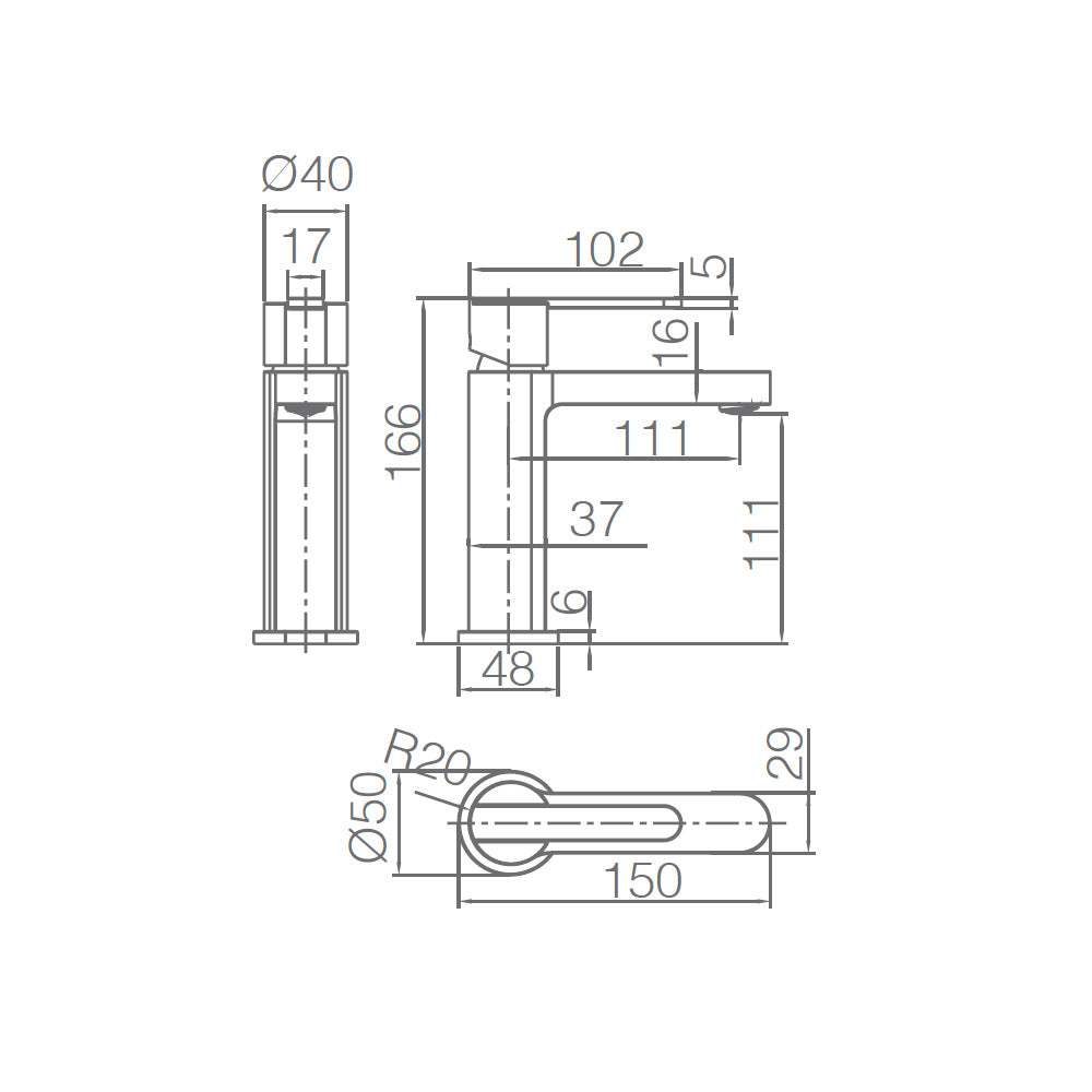 Seattle | Grifo de Lavabo Bajo Monomando | Latón