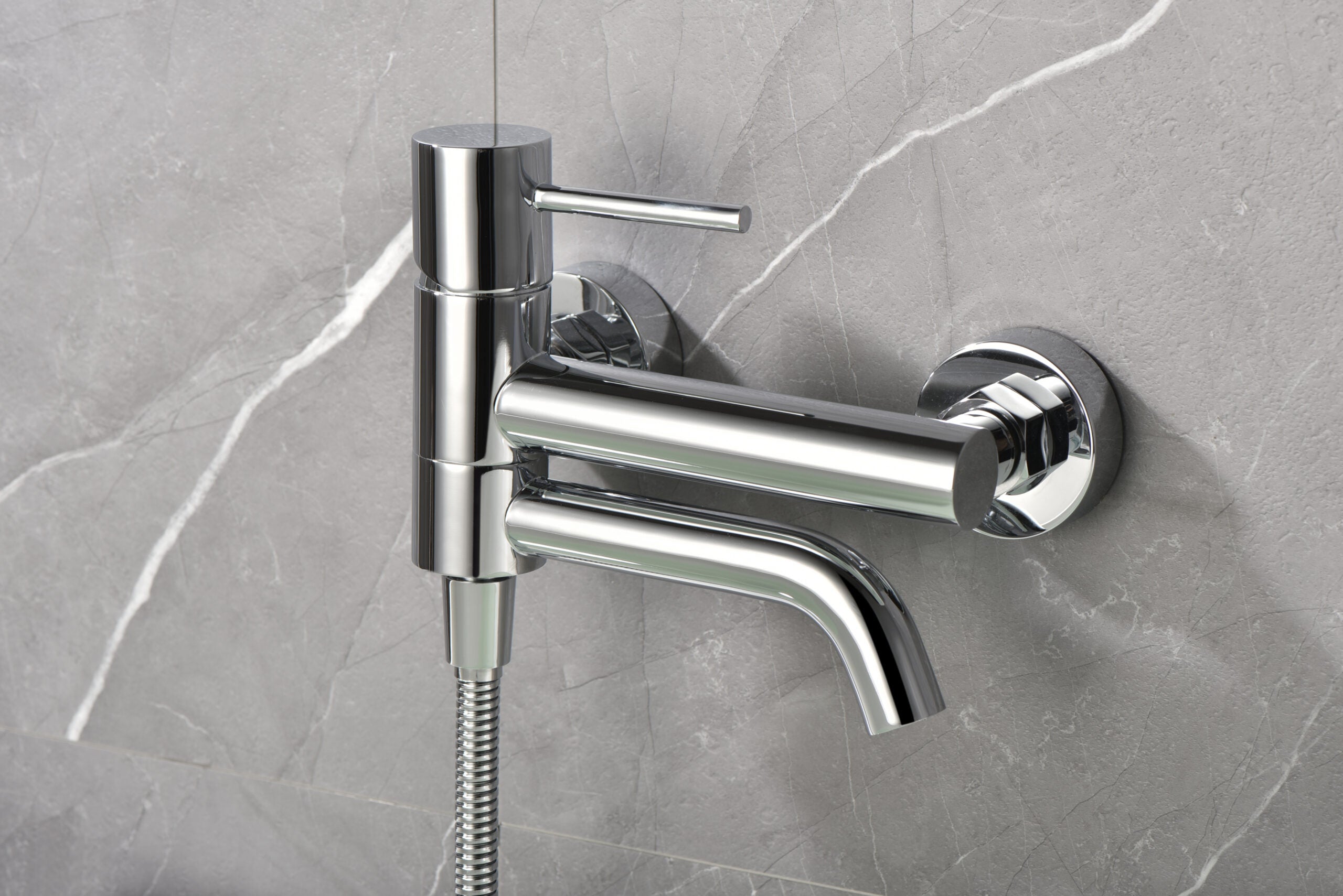 Chicago | Grifo de Ducha/Bañera Monomando | Rociador Redondo | Latón