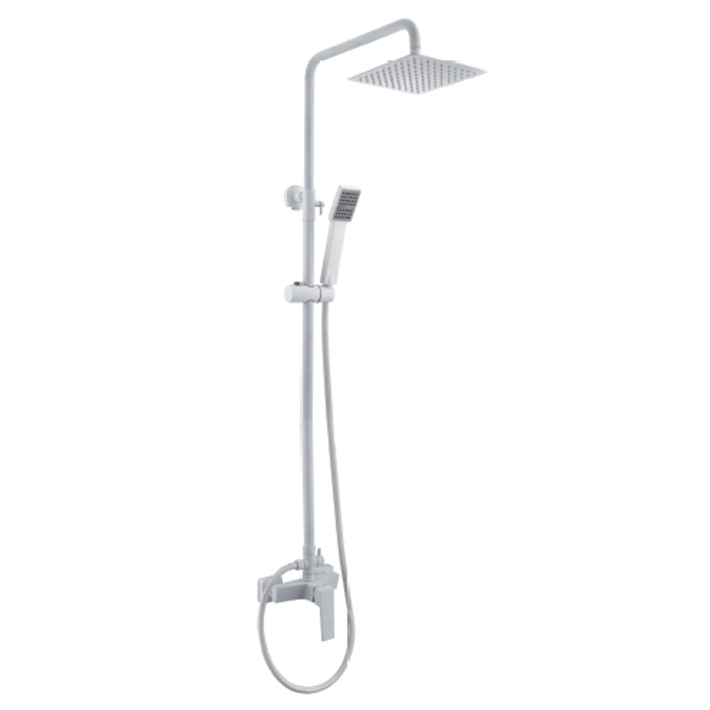 Denver | Columna de ducha con grifo monomando | Rociador Cuadrado acero inox. S.304 20x20 cm | Extraplano Antical