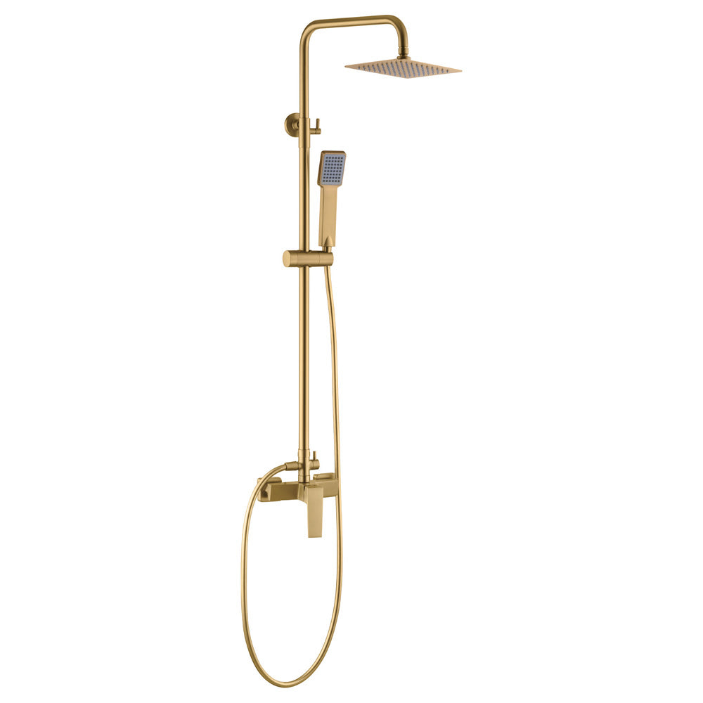 Denver | Columna de ducha con grifo monomando | Rociador Cuadrado acero inox. S.304 20x20 cm | Extraplano Antical