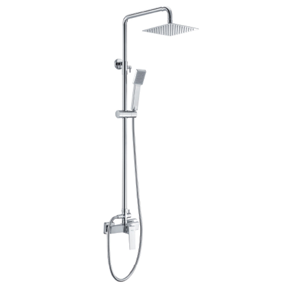 Denver | Columna de ducha con grifo monomando | Rociador Cuadrado acero inox. S.304 20x20 cm | Extraplano Antical