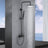 Denver | Columna de ducha con grifo monomando | Rociador Cuadrado acero inox. S.304 20x20 cm | Extraplano Antical