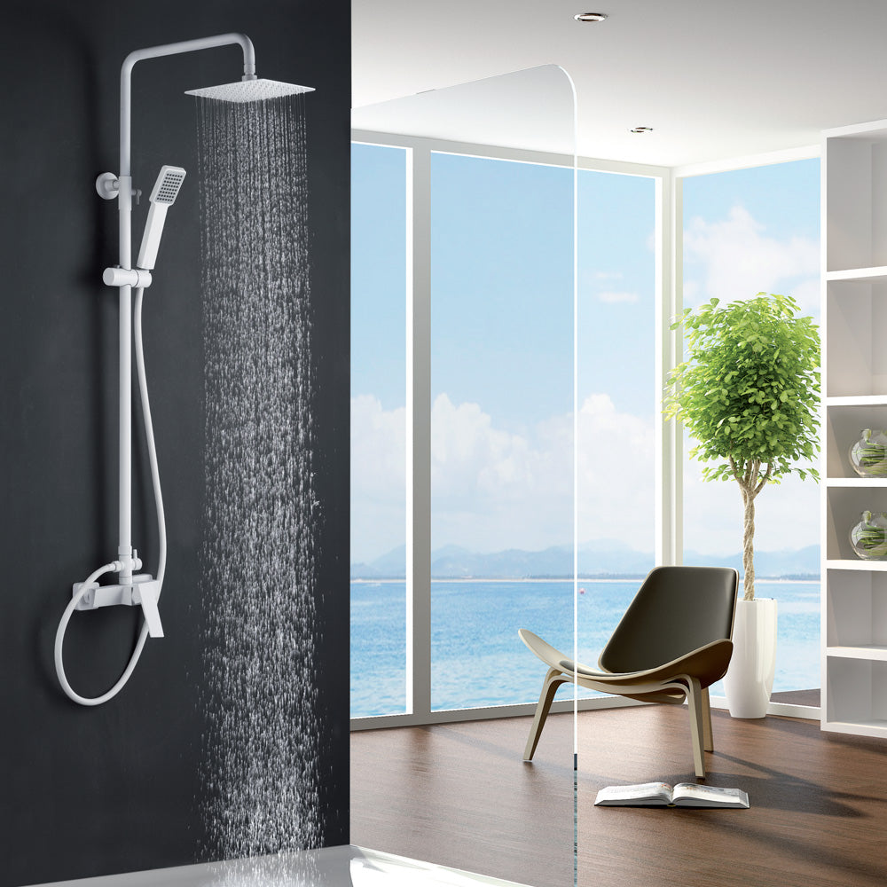 Denver | Columna de ducha con grifo monomando | Rociador Cuadrado acero inox. S.304 20x20 cm | Extraplano Antical