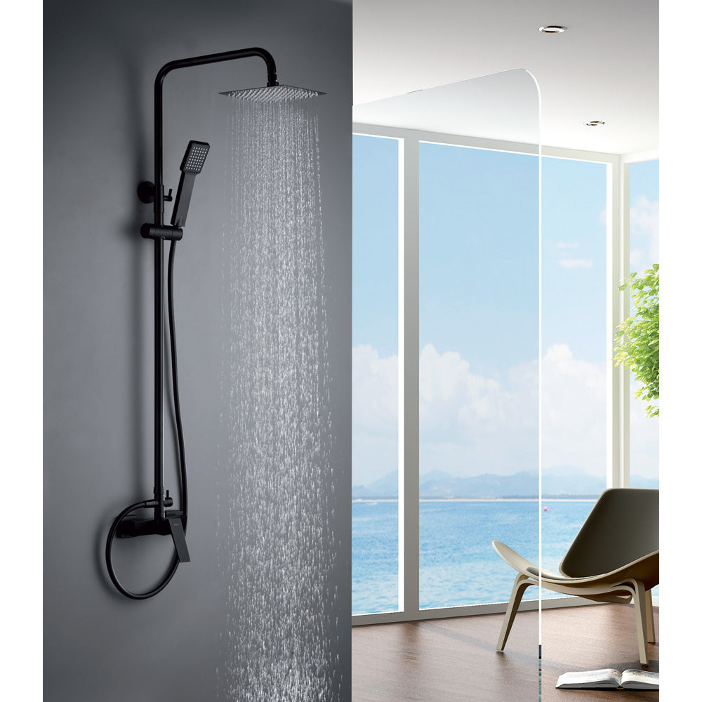 Denver | Columna de ducha con grifo monomando | Rociador Cuadrado acero inox. S.304 20x20 cm | Extraplano Antical