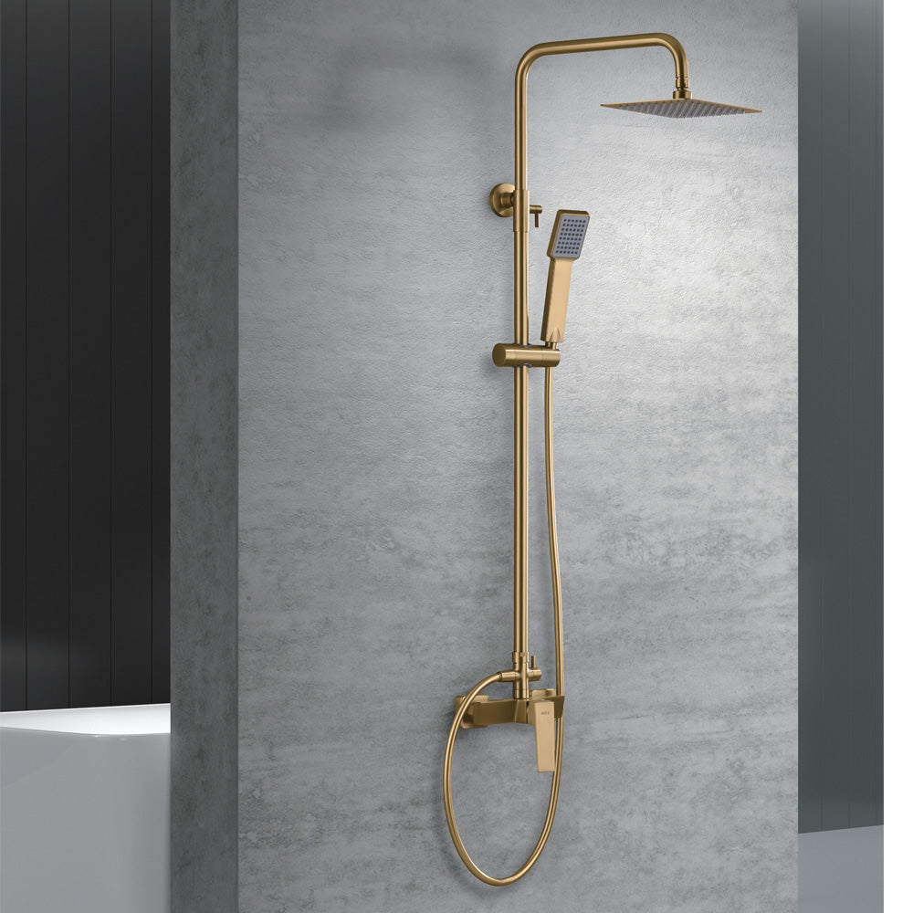 Denver | Columna de ducha con grifo monomando | Rociador Cuadrado acero inox. S.304 20x20 cm | Extraplano Antical