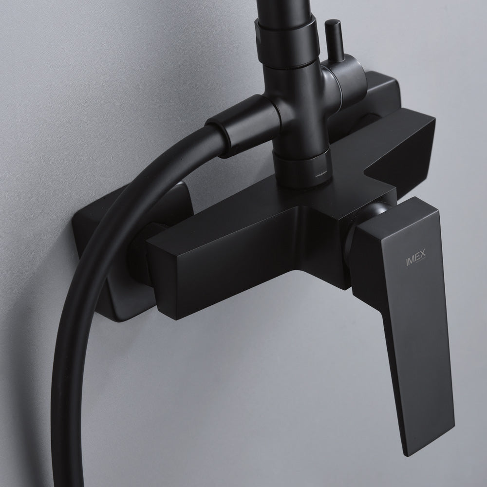 Denver | Columna de ducha con grifo monomando | Rociador Cuadrado acero inox. S.304 20x20 cm | Extraplano Antical