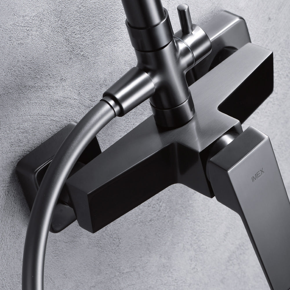 Denver | Columna de ducha con grifo monomando | Rociador Cuadrado acero inox. S.304 20x20 cm | Extraplano Antical