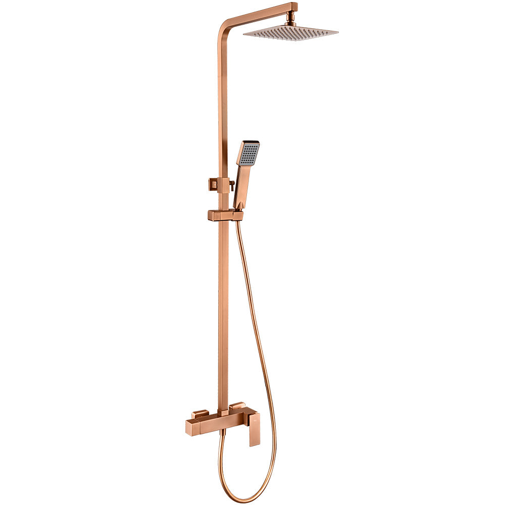 Pisa Columna de ducha con grifo monomando | Rociador Cuadrado acero inox. S.304 20x20 cm | Extraplano Antical