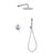 Chicago | Grifo de ducha Monomando | Rociador de acero inox. S.304 Ø25 cm, extraplano y antical | Tubo de salida Pared