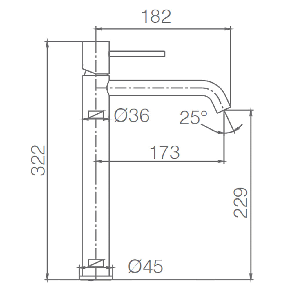 Chicago | Mitigeur de lavabo haut | Laiton Cartouche céramique Ø26 mm