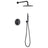 Chicago | Grifo de ducha Termonstática | Rociador de acero inox. S.304 Ø25 cm, extraplano y antical | Tubo de salida Pared
