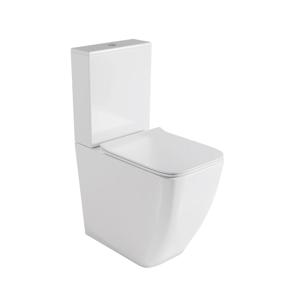 Florida | Inodoro PMR Rimless Adosado a Pared | Altura Confort para Movilidad Reducida | Tapa Duroplast Soft Close | Blanco Brillo