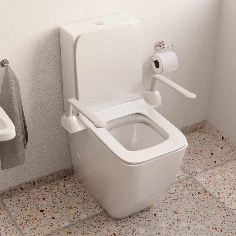 Florida | Inodoro PMR Rimless Adosado a Pared | Altura Confort para Movilidad Reducida | Tapa Duroplast Soft Close | Blanco Brillo