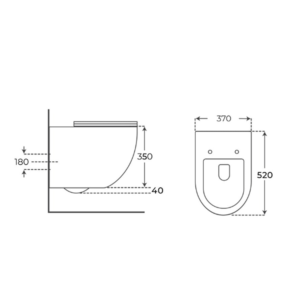 Hawaii | Pack Inodoro Suspendido | Rimless con Cisterna Empotrada y Pulsador