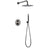 Chicago | Grifo de ducha Termonstática | Rociador de acero inox. S.304 Ø25 cm, extraplano y antical | Tubo de salida Pared