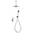 Pisa Grifo de ducha Monomando | Rociador Cuadrado de acero inox. S.304 Ø25 cm, extraplano y antical | Tubo de salida Techo
