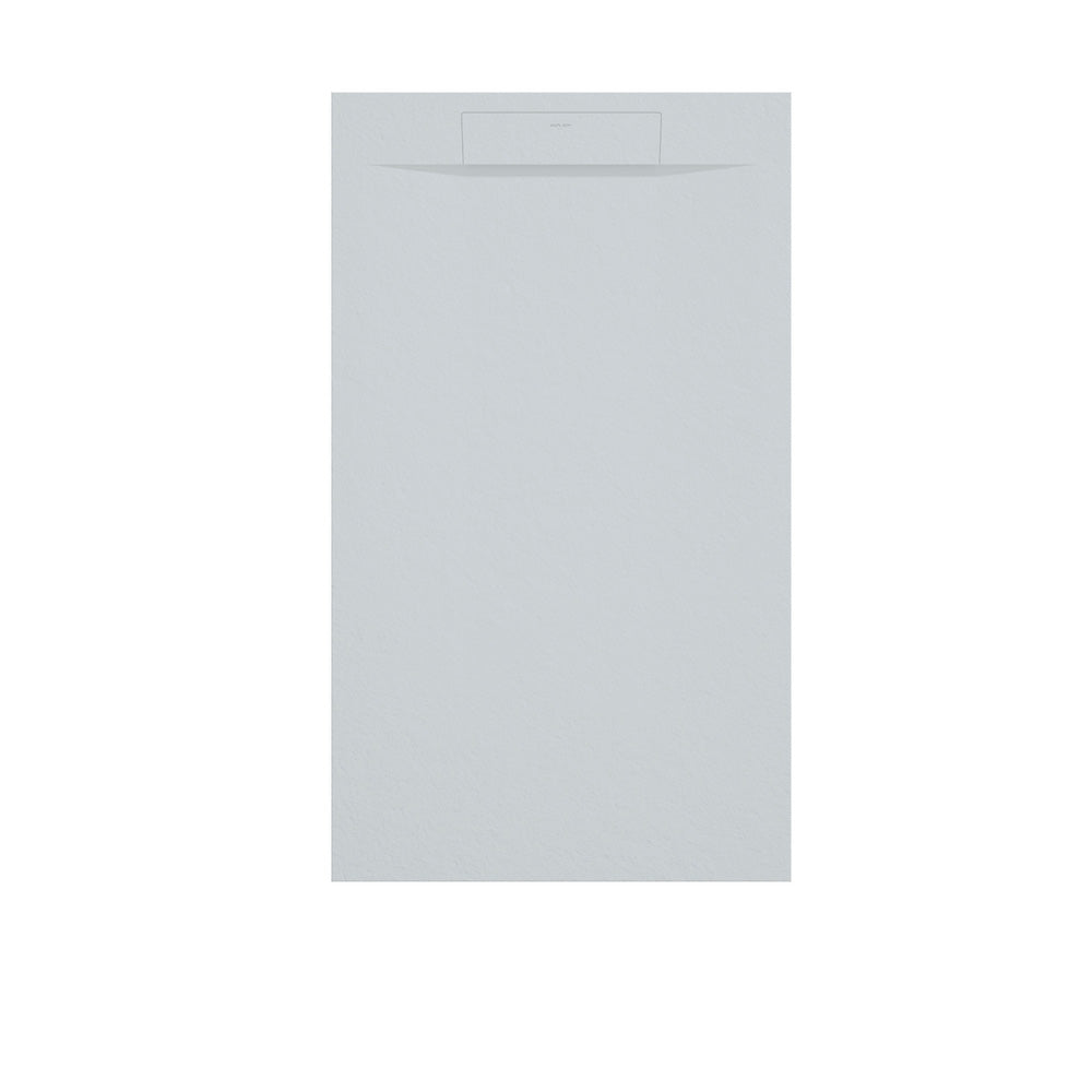 Reno | Plato de Ducha de Resina Antideslizante | Válvula Oculta + Rejilla de Color | Textura Piedra | Color Gris 7035