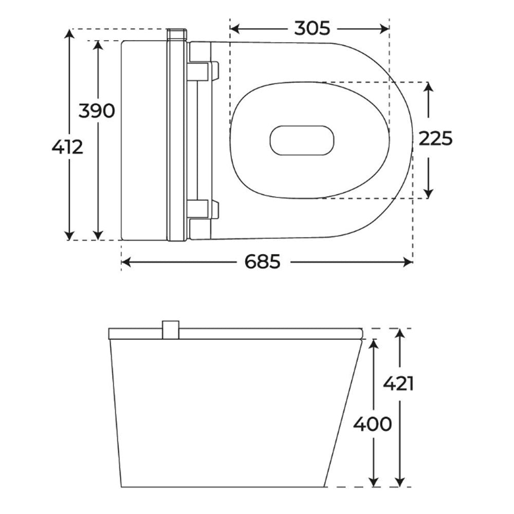 California | Inodoro Inteligente Smart Compacto | Panel Blanco | Inodoro Smart