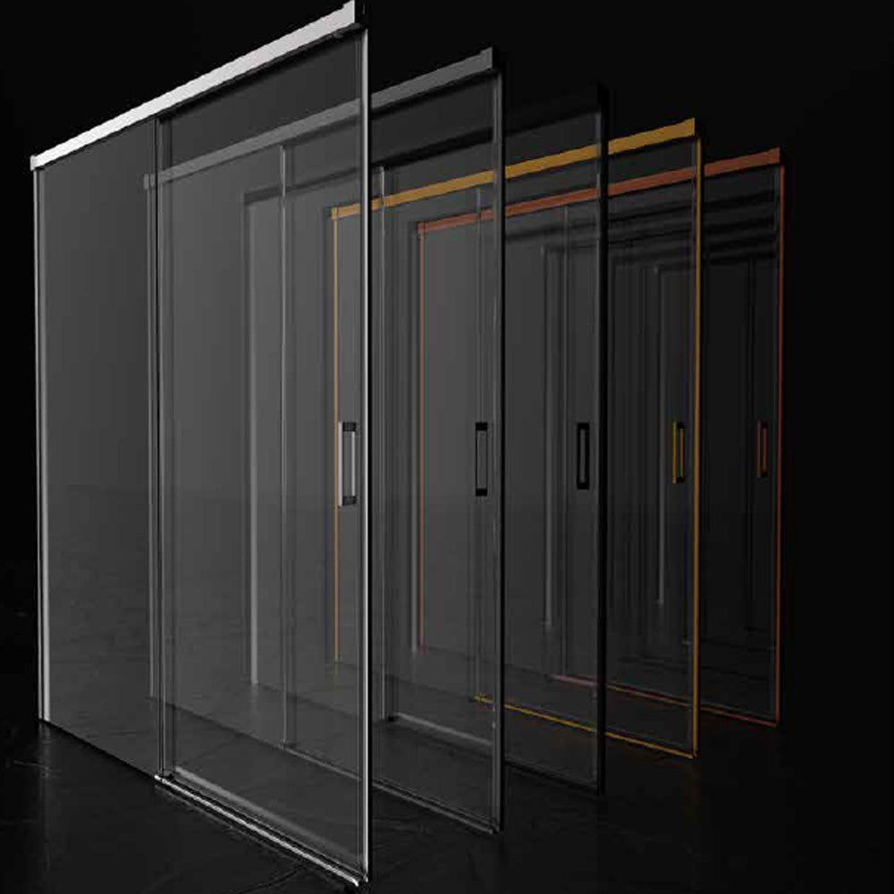 Nevada | Mampara Frontal Corredera 1 Puerta 1 Fijo | Vidrio Templado 6 mm Antical | Altura 195 cm
