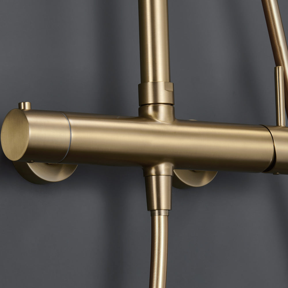 Chicago | Columna de ducha con grifo monomando | Rociador Redondo acero inox. S.304 Ø20 cm | Extraplano Antical