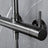 Chicago | Columna de ducha con grifo termostatico | Rociador Redondo acero inox. S.304 Ø20 cm | Extraplano Antical