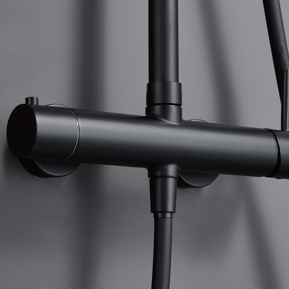 Chicago | Columna de ducha con grifo monomando | Rociador Redondo acero inox. S.304 Ø20 cm | Extraplano Antical