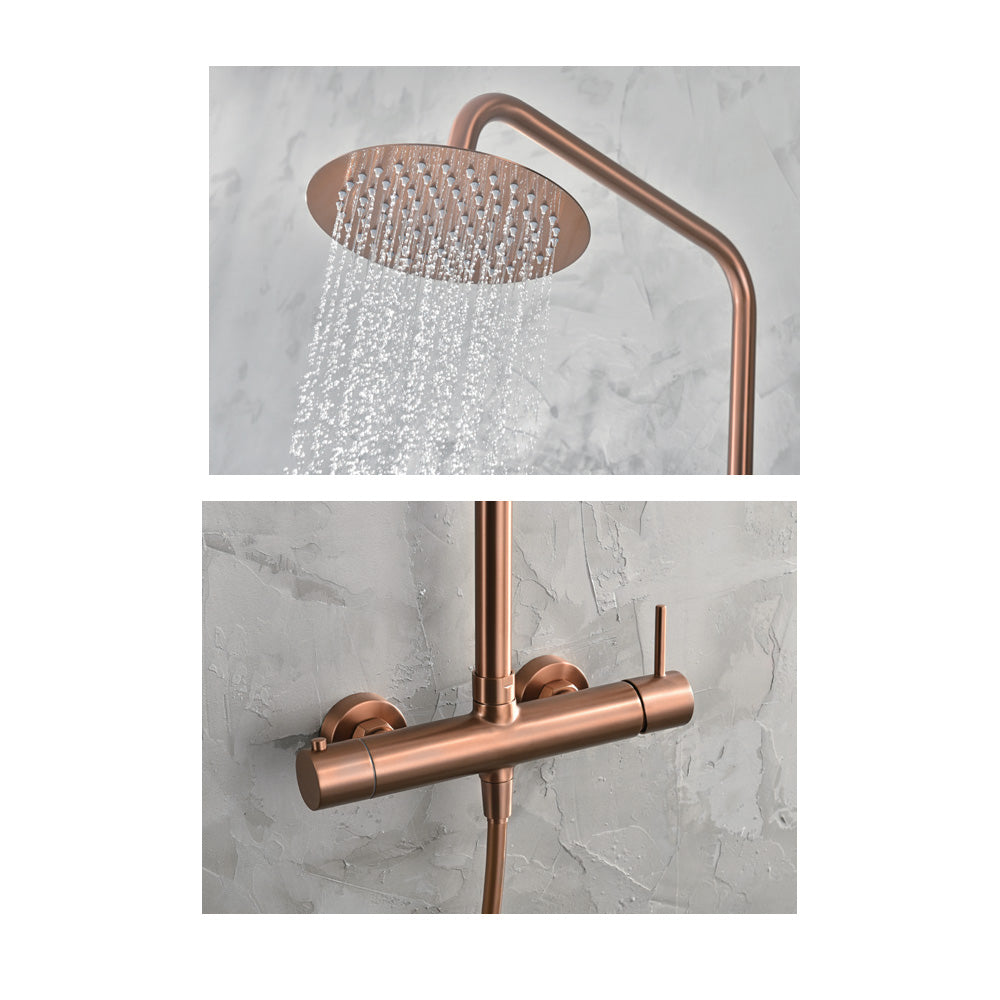 Chicago | Columna de ducha con grifo monomando | Rociador Redondo acero inox. S.304 Ø20 cm | Extraplano Antical