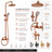 Seattle | Columna de ducha con grifo monomando | Rociador Redondo acero inox. S.304 Ø20 cm | Extraplano Antical