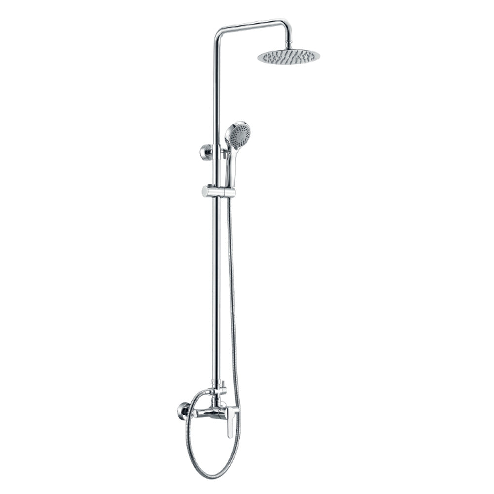 Seattle | Columna de ducha con grifo monomando | Rociador Redondo acero inox. S.304 Ø20 cm | Extraplano Antical