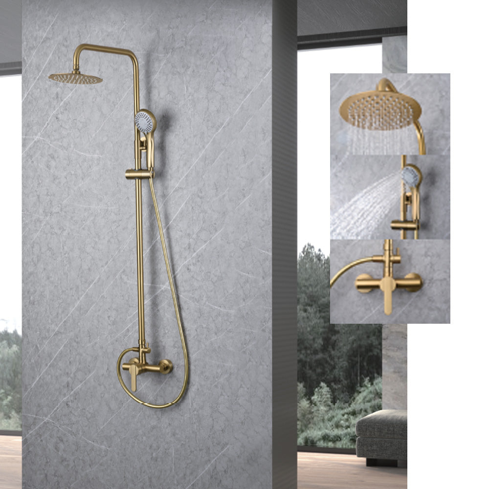 Seattle | Columna de ducha con grifo monomando | Rociador Redondo acero inox. S.304 Ø20 cm | Extraplano Antical