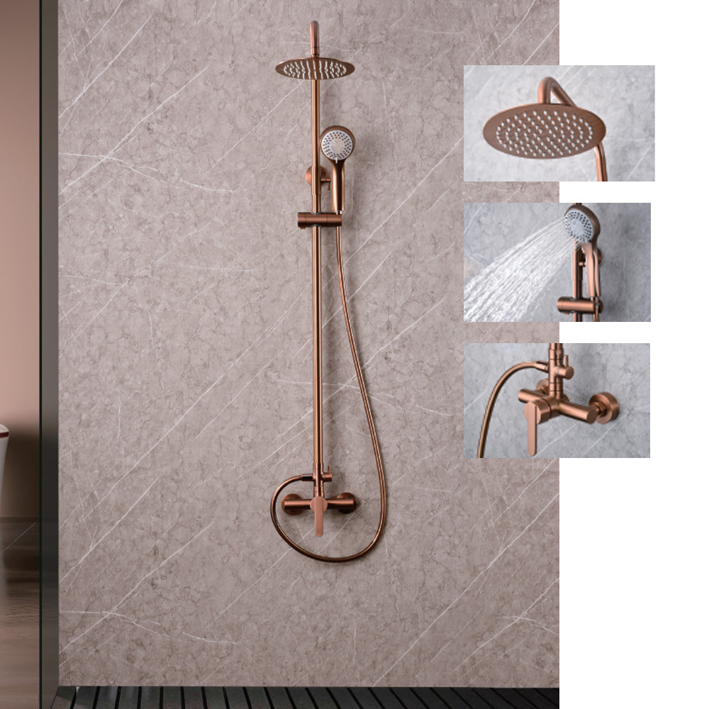 Seattle | Columna de ducha con grifo monomando | Rociador Redondo acero inox. S.304 Ø20 cm | Extraplano Antical