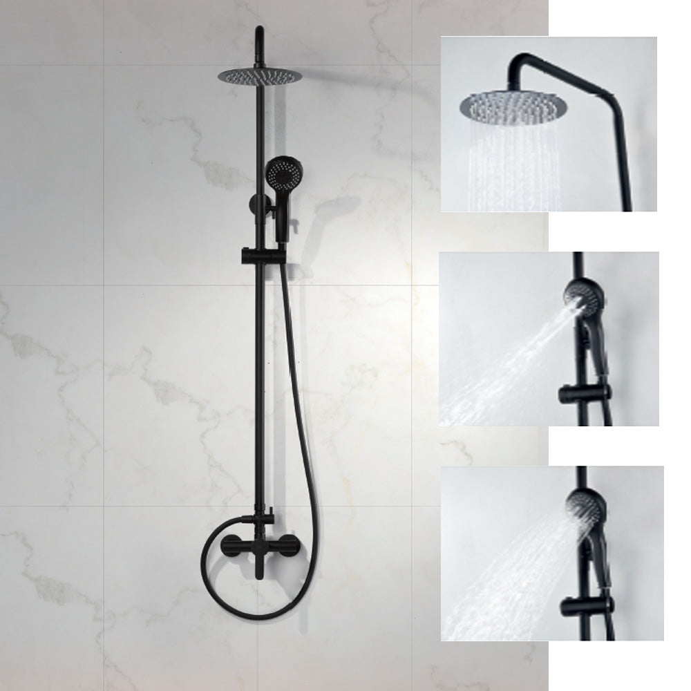 Seattle | Columna de ducha con grifo monomando | Rociador Redondo acero inox. S.304 Ø20 cm | Extraplano Antical