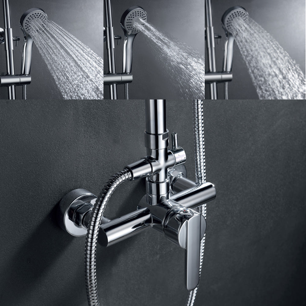 Seattle | Columna de ducha con grifo monomando | Rociador Redondo acero inox. S.304 Ø20 cm | Extraplano Antical