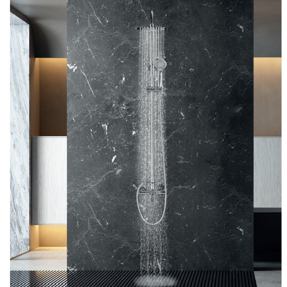 Seattle | Columna de ducha con grifo monomando | Rociador Redondo acero inox. S.304 Ø20 cm | Extraplano Antical