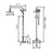 Denver | Columna de ducha con grifo monomando | Rociador Cuadrado acero inox. S.304 20x20 cm | Extraplano Antical