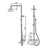 Chicago | Columna de ducha con grifo termostatico | Rociador Redondo acero inox. S.304 Ø20 cm | Extraplano Antical