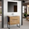 Mueble Baño al Suelo con Lavabo Roble Natural