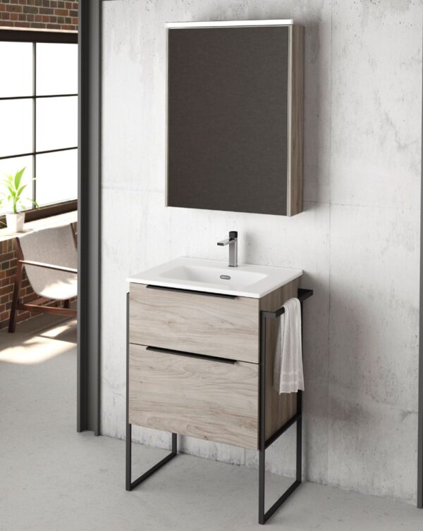 Mueble de baño con lavabo industrial