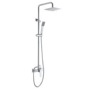 Denver de ducha con grifo monomando | Rociador Cuadrado acero inox. S.304 20x20 cm | Extraplano Antical Acabado Cromo