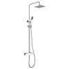Denver Columna de ducha con grifo termostatico | Rociador Cuadrado acero inox. S.304 20x20 cm  | Extraplano Antical Acabado Cromo